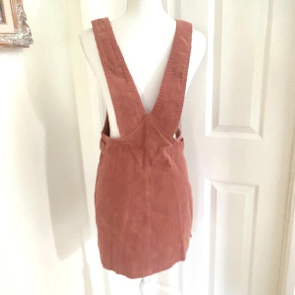 Target Wild Fable Sienna Brown Corduroy Zip Front Jumper Mini Dress Size Small - Picture 6 of 10